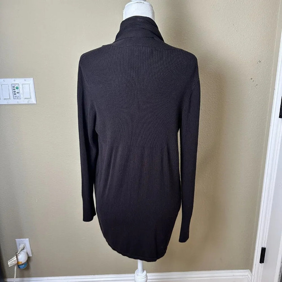 OLIVIA SKY Brown Ribbed Open Knit Cardigan size medium - Picture 5 of 9